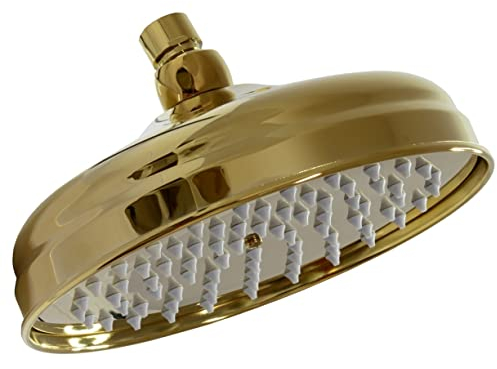 Retrodesign Pommeau de douche à effet pluie Ø 20 cm 75 buses anticalcaire Doré