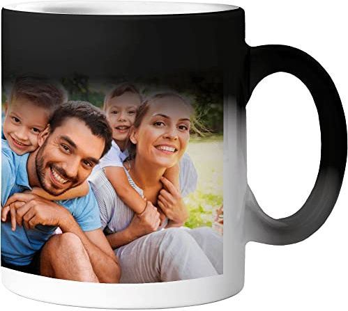 360 Onlineprint Mug Personnalisé | Matériau: Céramique | Modèle: Mug Magique - Impression à chaud visible à l'intérieur | Idéal pour un cadeau personnalisé | Couleur: Noir | Capacité: 325 ml
