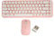 Wireless Keyboard and Mouse Combo, 2.4GHz Typewriter Mechanical Gaming Keyboard With 68 Keys, Cute Round Keycaps for Computer PC Laptop (White Pink)
