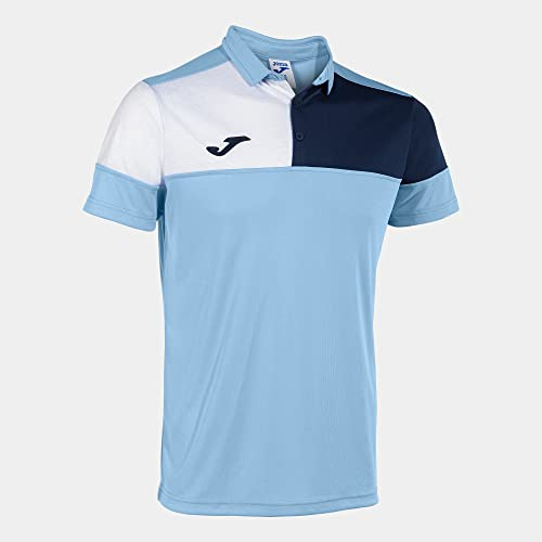 Joma Kurzarm-Poloshirt Mann Crew V himmelsblau Marineblau Weiss
