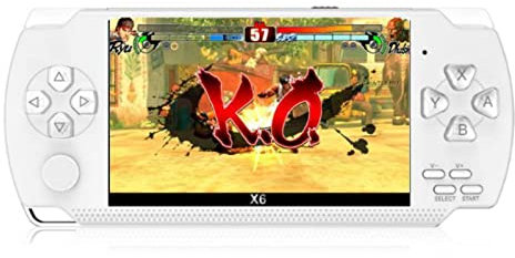 Cheng Moily 1 pz X6 Console di Gioco Portatile 64 Bit 8GB Arcade Arcade Nostalgia simulatore di Gioco palmare Schermo a Colori Grande Schermo(1 pz (con Fotocamera),Bianco)