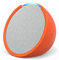 Echo Pop | Altavoz inteligente Bluetooth con Alexa de sonido potente y compacto | Blanco + funda blanda, Made for Amazon, para Echo Pop (modelo del 2023), Naranja