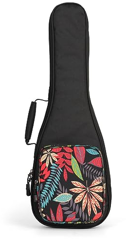 Surwin Borsa Ukulele Soprano Custodia Ukulele 21 23 26 Pollici con Imbottitura Cinghie Regolabile Maniglia per il Trasporto, Imbottitura Spessa e Custodia (21 pollici,giungla)