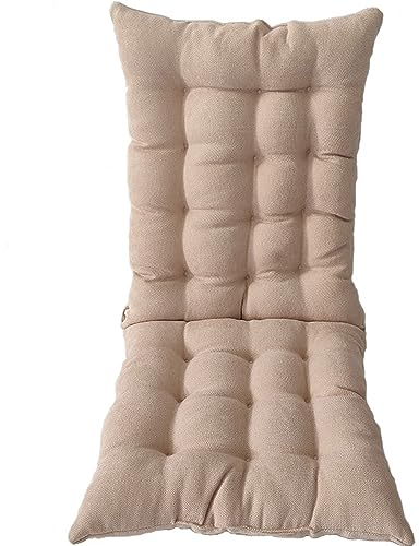 RUYICZB rutschfest Schaukelstuhlkissen Hochlehner Sitzauflagen Mit Krawatten Für Gartenmöbel Beständig Langlebig Verdickt Hochlehner Polsterauflage Hochlehner Auflagen 8Cm 95X40x8cm,Beige