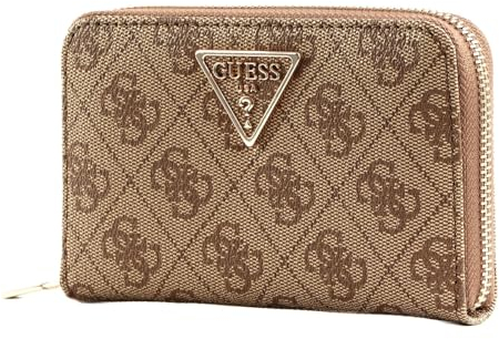 GUESS Laurel SLG Medium Zip Around Wallet Latte Logo