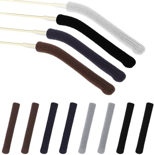 DSLSQD 8 Stück Brillen Ohrpolster,Brillen Antirutsch,Brillenbügel Uberzug,Brillenbügel,Brillen Ohrbügel Reparatur Ohrpolster,Weiche Strick Baumwollstoff Brillenhalter,für Brillen Zubehör-4 Farben