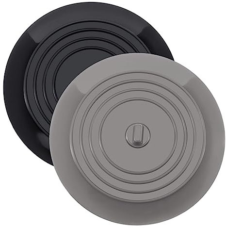 Angoily 2piezas Tapón De Silicona para Fregadero Tapón para Lavabo Tapa De Bañera Repuesto para Fregadero De Cocina Gris y Negro para Cocina