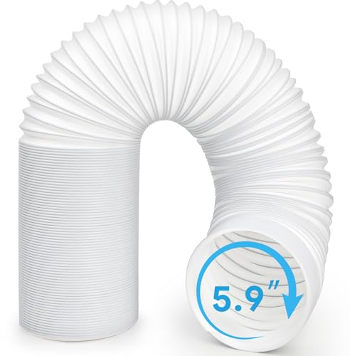 Portable Air Conditioner Hose, Asddage 5.9'' Diameter AC Exhaust Hose for Extension and Replacement, Clockwise Thread, Length up to 80, Flexible & Heat Resistant Compatible with LG Delonghi and More