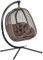 Outsunny Silla Colgante con Efecto Imitación Ratán Sillón Colgante con Soporte de Acero Cesta Plegable Bolsa de Taza y Cojines Carga 120 kg para Interior y Exterior Café