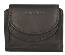 Hill Burry Herren-Geldbörse aus echtem Leder, Diebstahlschutz, schwarz, 14 x 12 x 2,5 cm, für den täglichen Gebrauch, robust, Schwarz
