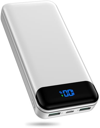Enerwow Batterie Externe, 27000mAh Power Bank PD 30W Charge Rapide Portable Chargeur, USB C(Entrée&Sortie) Powerbank Compatible avec iPhone 16 15 14 13 Pro Max, Tablettes, Etc.