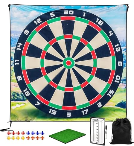 Golf Chipping Spiel Set | Golf Dart Chipping Spiel im Freien | Klebriges Golf Matten Spiel | Golf Dart Übungsmatte Schlagpad | Golf Trainingsgeräte für Golfliebhaber und Anfänger