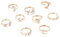 AORHOFJ 9 Stück Herz Schmetterling Stern und Mond Strass Set, Knöchel Ring Set, Damen Mädchen Stacking Ringe Vintage Bohème Ringe, Ring Sets Finger Ringe für Männer und Frauen