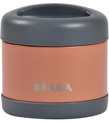 BÉABA - Isolierender Thermobehälter - Thermobox - Thermobecher Essen - Für Babys und Kinder - 100% luftdicht - Edelstahl - Hält mehr als 5 Stunden lang kalt/warm - Doppelwandig - 500 ml - Terracotta