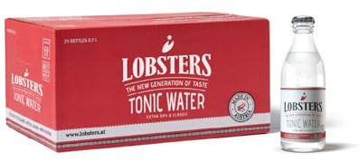 Lobsters - Tonic Water - 24 x 0,2l - Extra Dry and Classic - Erfrischend mit subtiler Bitterkeit durch Chinin, Made in Austria, Zuckerreduziert & ohne Farbstoffe, Perfekt für cocktail mix, Gin Tonic