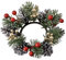 Weihnachtskerzenringe, rote Beeren, Kerzenringe, Kränze, künstliche Kerzenkränze, Mini-Weihnachtskranz mit Tannenzapfen für Stumpenkerzen, Weihnachten, Tischdekoration, Dekoration, Rot, Einheitsgröße