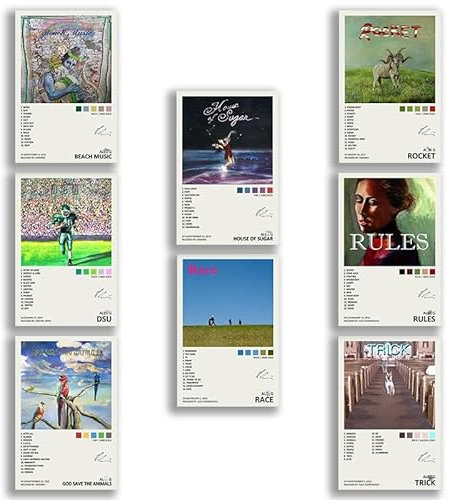 TOBIANG Alex Poster G, Musikalbumcover, signiertes limitiertes Leinwandposter (8er-Set) ohne Rahmen, 20 x 30 cm, Leinwandposter