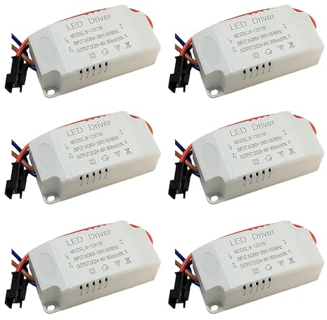 FSLiving LED-Transformator 8-12W,Led Trafo 230v auf 24-46VDC, led Driver Netzteil für LED Lichtstreifen LED Lampen Spotlight, 6er-Pack PJ0713
