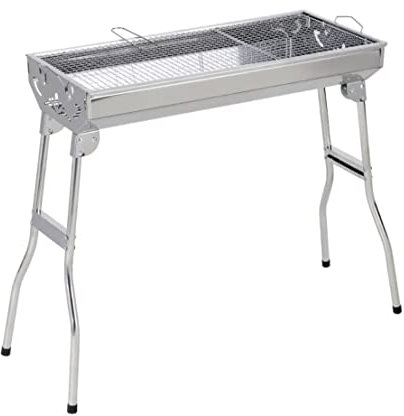 NESPIQ Picknickgrill Holzkohlegrill Klappgrill Holzkohlegrill Edelstahl Tragbarer Leichter Grillgrill BBQ Grill Für Outdoor Camping Grill