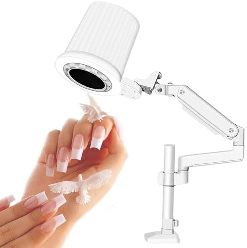 Aspirador de polvo de uñas profesional, 80 W de potencia de succión potente, colector de polvo de uñas con filtro intercambiable de grado industrial de gran capacidad, LED regulable incorporado