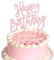 Pink Glitter Birthday Party Cake Decoration Supplies - Happy Birthday Cake Topper & Bunting Decor for Photo Booth Props