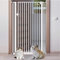 Extra hohes Haustier-Laufgitter für Hunde und Katzen, weißes Metall, Innenabsperrung für Türen und Treppen, einfache Installation, verstellbare Breite 74 x 77 cm