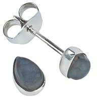 Ohrstecker 925 Silber Labradorit grün blauer Stein Edelstein Ohrringe echt Silber Damen Sterling Silber Stecker Geschenk (MOS-101-05)