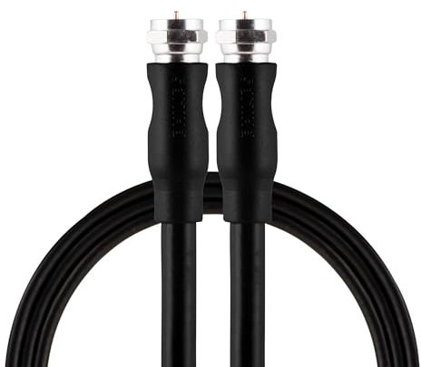 PHILIPS RG6 Dual Shield Coaxial Cable 4 Pack, 15 ft. Ideal for TV Antenna DVR VCR Satellite Cable, F-Type Connectors, 3Ghz Digital, Black, SWV3983B/37