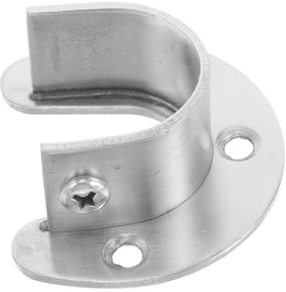UPKOCH Robuster Kleiderstangenverbinder aus Edelstahl Runde Offene Flanschhalterung in Silber Platzsparend und Einfache Montage für Kleiderschrank und Schrankstangen