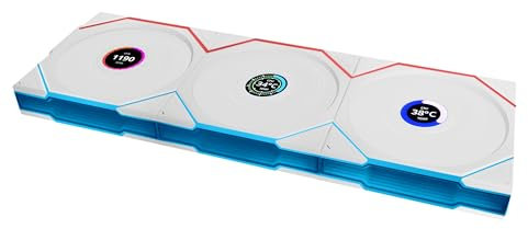 Lian Li UNI FAN TL Wireless LCD Lüfter 120mm RGB – 3er Pack Reverse Blade Weiß | PWM, 26 ARGB-LEDs, bis 1.900 U/min, Stecksystem, hoher Airflow, leise & vibrationsarm