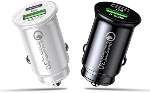 40W Fast USB c Car Charger Dual Port Car Adapter 12V/24V Cigarette Lighter Socket Charging Plug QC3.0 Metal Cigarette Lighter USB Charger Type C CAR CHARGER Adapter For All usb c Devices