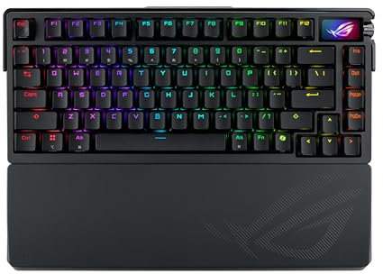 ROG Azoth Extreme 75% Custom Gaming Keyboard, Aluminum Chassis, Carbon Fiber Positioning Plate, Adjustable Joint Mount, 3 Layer Damping, Touchscreen