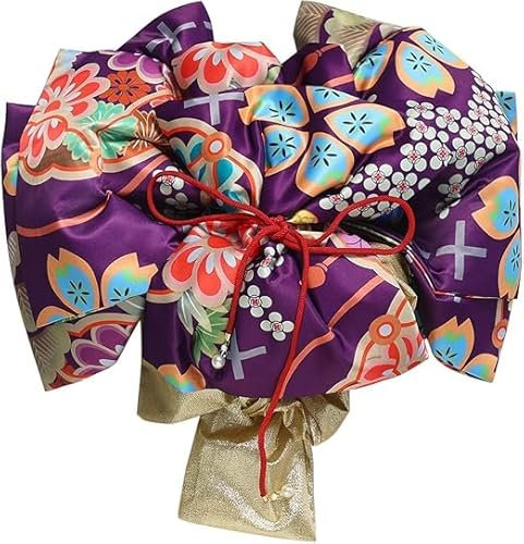 CAMDOM Kimono japonais pré-noué surdimensionné avec nœud Sakura Obi Ceinture de luxe Accessoires de robe Yukata, Violet