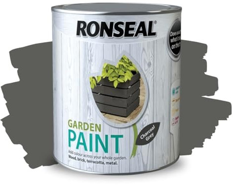 ARUUJ - Garden Paint, Fence Paints, Weather Resistant Outdoor Matt Paints, Water Based Paint For Sheds, Metal, Terracotta, Easy to Apply, Long-Lasting Colour & Protection (Charcoal Grey, 5L)