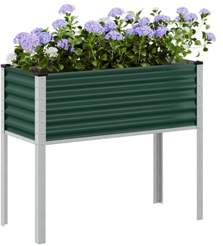 NQJIBUE Article-Jardinière verte 100 x 41 x 90 cm en acier, pelouse et jardin, jardinage, pots et jardinières