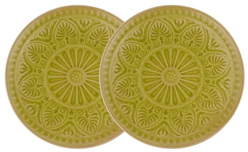 BUTLERS Teller Ø31cm 2er Teller Set SUMATRA Steinzeug Geschirr | Speiseteller Dinnerteller Essteller Deko-Teller | Exotisch & gemustert | Mikrowellen- & spülmaschinenfest