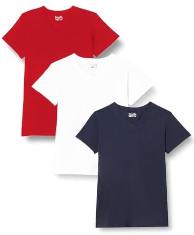 berydale Magliette Donna, 100% Cotone, Collo a V (Confezione da 3 e Confezione da 5)