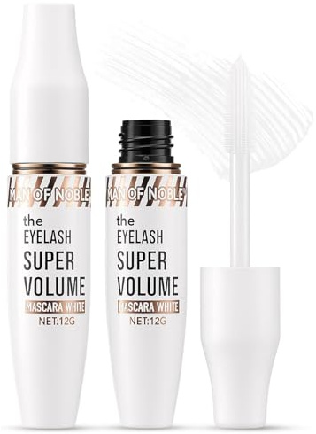 2pcs Daily & Party Makeup, White Mascara, Lash Primer for Lengthening & Volumizing, Sensitive Eyes & Contact Lens Wearer Friendly