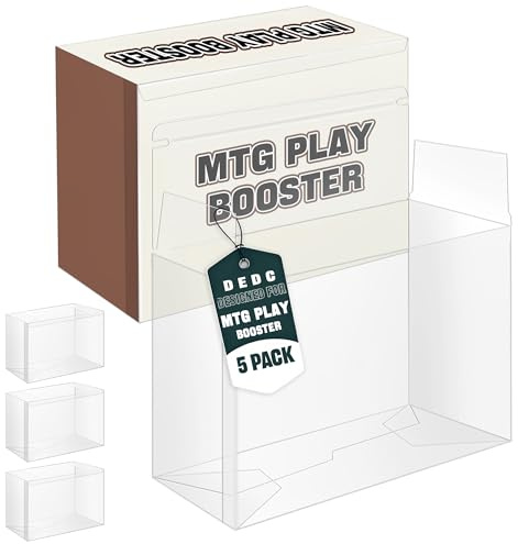 DEDC 5-Pack Clear PET Protectors for MTG Play Booster Boxes, 0.7 mm Thick