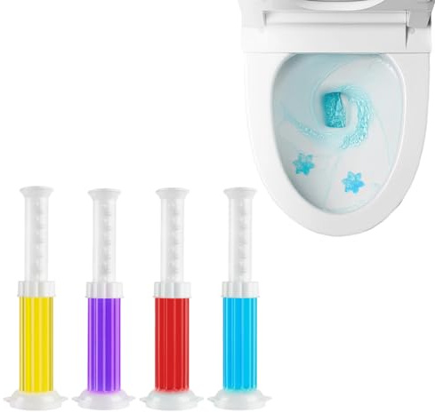 PBAHAUP 4 Stück WC Stempel, WC Gel Stempel, Toilette Frischesiegel mit Orangen Duft, Einfache Anwendung für Toilettenschüssel und Fugen, Lang anhaltende Frische und Geruchsneutralisation