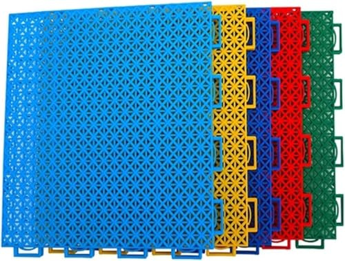 Piastrelle for campi sportivi quadrati, piastrelle modulari ad incastro, pavimenti sportivi fai da te colorati for interni ed esterni(Grey)