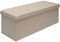 DuneDesign Faltbare Sitzbank 110x38x38cm XXL Sitztruhe inkl. 2 Trennwände 120L Polsterbank Fußbank Leinen-Optik Beige