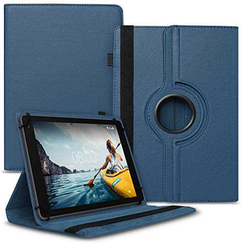 NAUCI Tablet Hülle kompatibel mit Bufo TP1040 TP1036 MB1001 Tasche Schutzhülle Case Universal Cover 10,1 Zoll aus Kunst-Leder Standfunktion 360° Drehbar, Farbe:Blau