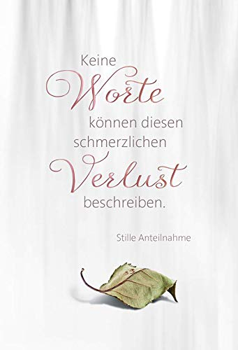 KE - Hochwertige Trauerkarten, Beileidskarten, Kondolenzkarten | Anteilnahme Ausdruck | DIN A6 Klappkarten | Ohne Innentext | Inklusive Umschlag | Motiv: Blatt I