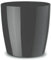 Floralo Teramo Übertopf 35cm Durchmesser x 34cm hoch anthrazit, glänzend, in den Boden eingelassene Rollen, silber, grau