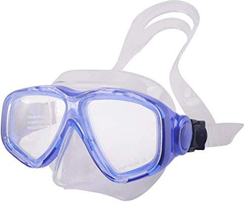 Tubayia Silikon Taucherbrille Anti-Fog Tauchmaske Schnorchelbrille Schwimmbrille für Erwachsene (Blau)