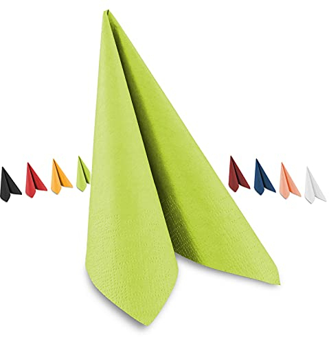Tafel-Servietten, 3-lagig, 40 x 40 cm, Inhalt 250 St., in unterschiedliche Farben, jeweils abgestimmt auf Einrichtung & Dekoration, für Gastronomie & Zuhause, kiwi