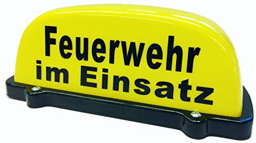 FEUER1 Magnetschild Feuerwehr im Einsatz gelb