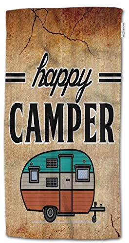 HGOD DESIGNS Camper Handtücher Happy Camper Camping Outdoor Weiches Handtuch für Badezimmer Küche Yoga Gym Dekorative Handtücher 38,1 x 76,2 cm