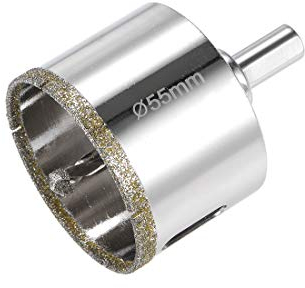 sourcing map Diamond Drill Bit 55mm Glass Hole Saw Core Drill Bit with Spotting Drill Bit for Ceramics Porcelain Tile Bottles Pots Brick